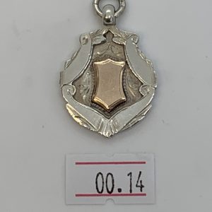 Antique Solid silver and gold Pocket watch Albert chain Fob - ref 00.14