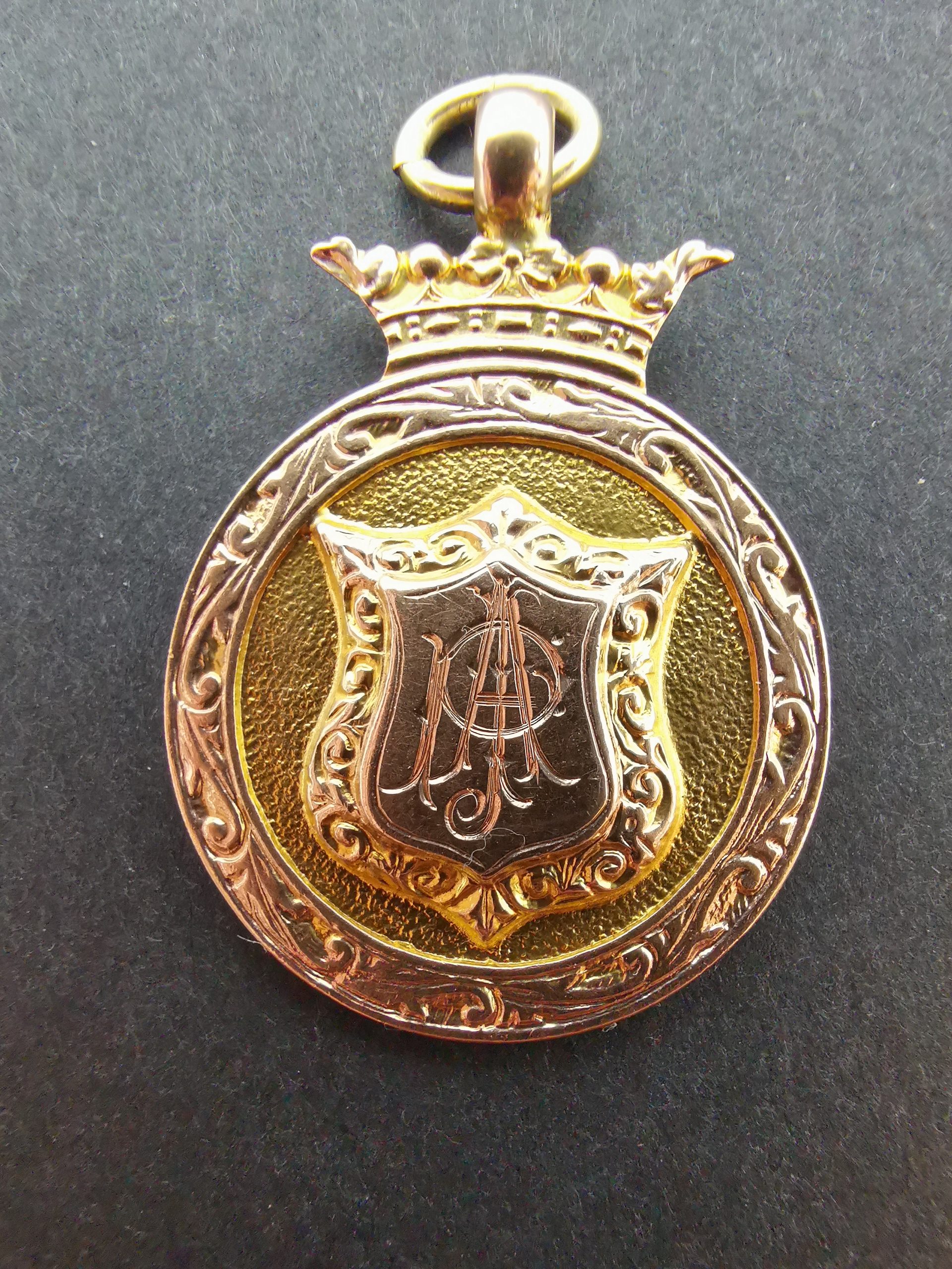 Antique Yellow and Rose Gold exquisitely detailed Fob.