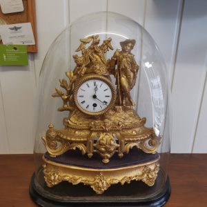 Beautiful French 1860s domed gold guilt Louis mantle clock