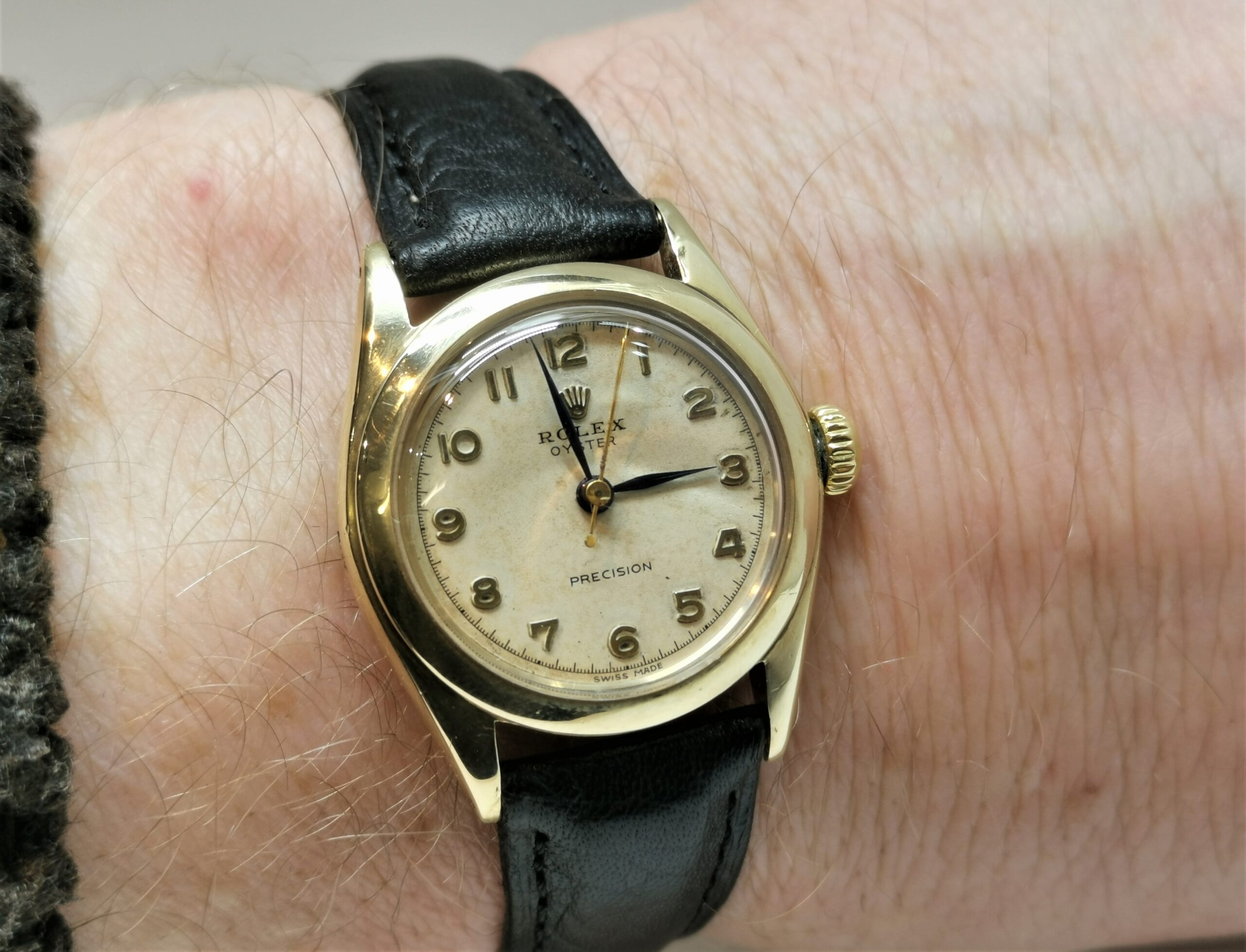 Gents 9ct Rolex 6020 Semi bubbleback 1952 Precision ( A lovely original piece ) - Image 8