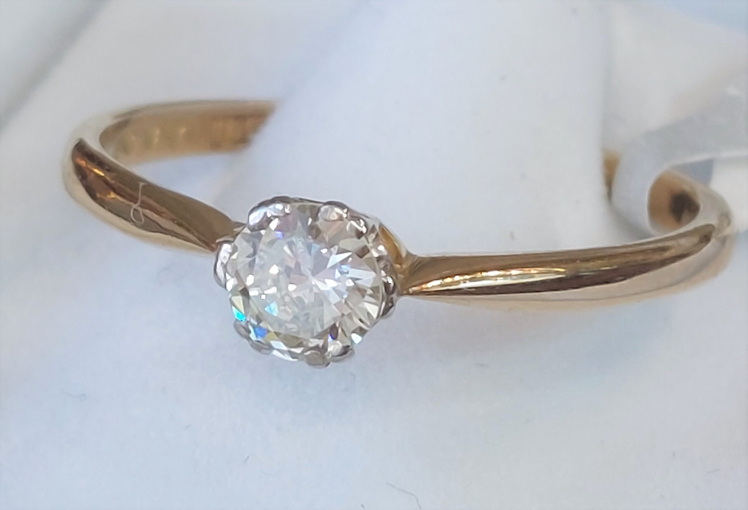 Ladies 18ct & Platinum 0.50ct Natural Diamond single solitaire Ring size Q SI 1 - Image 6