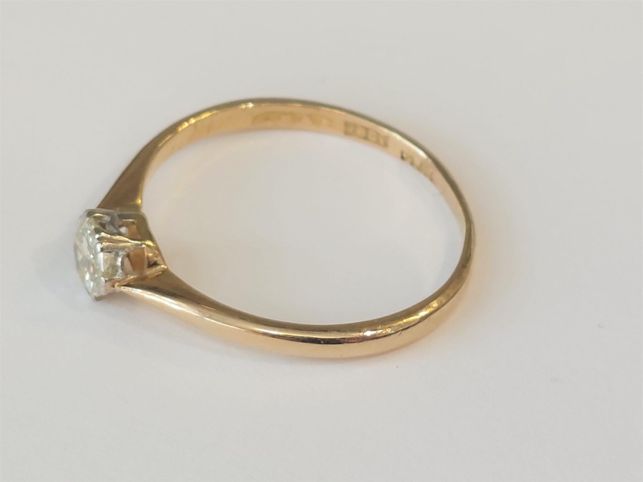 Ladies 18ct & Platinum 0.50ct Natural Diamond single solitaire Ring size Q SI 1 - Image 5