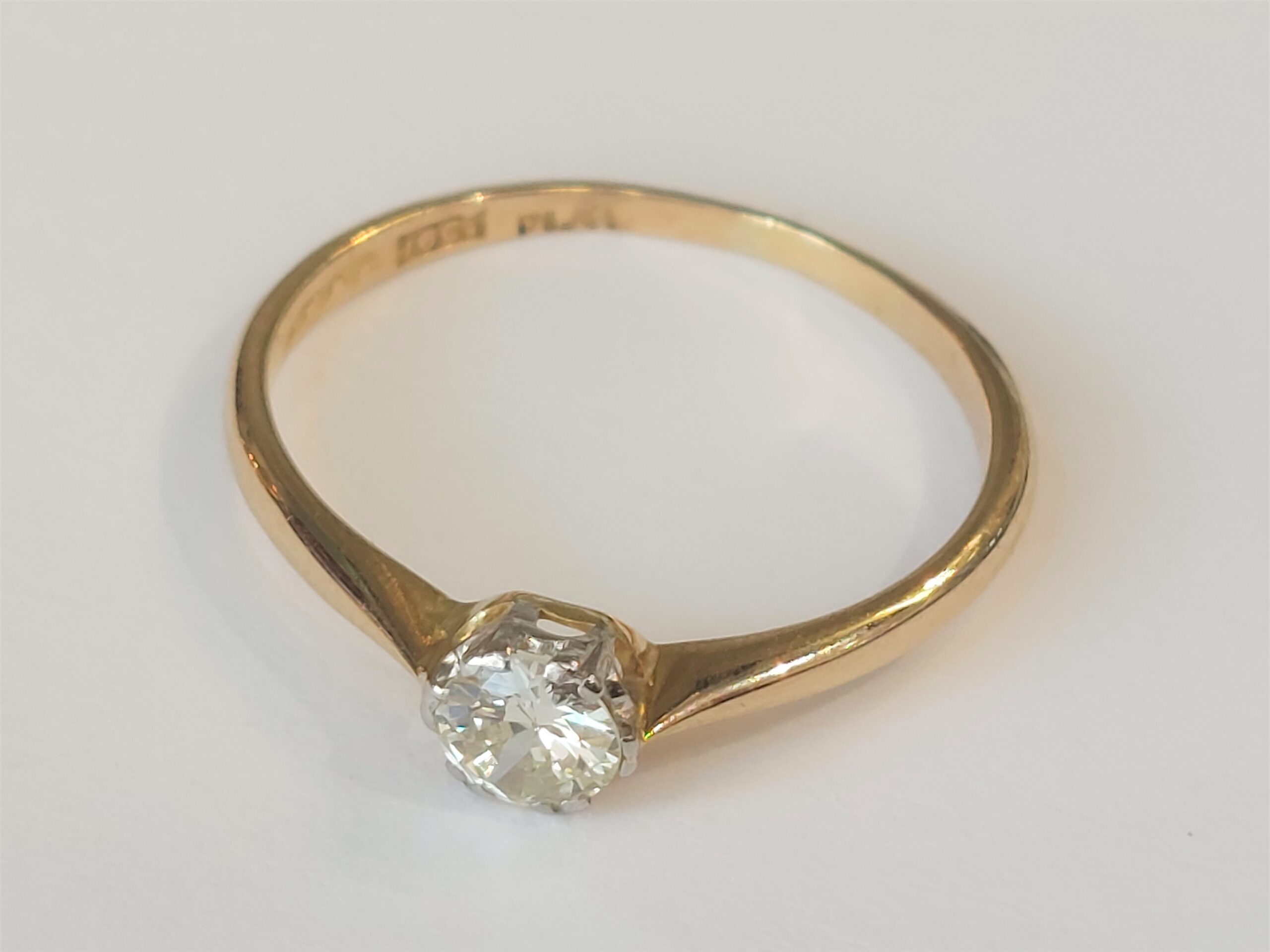 Ladies 18ct & Platinum 0.50ct Natural Diamond single solitaire Ring size Q SI 1 - Image 4