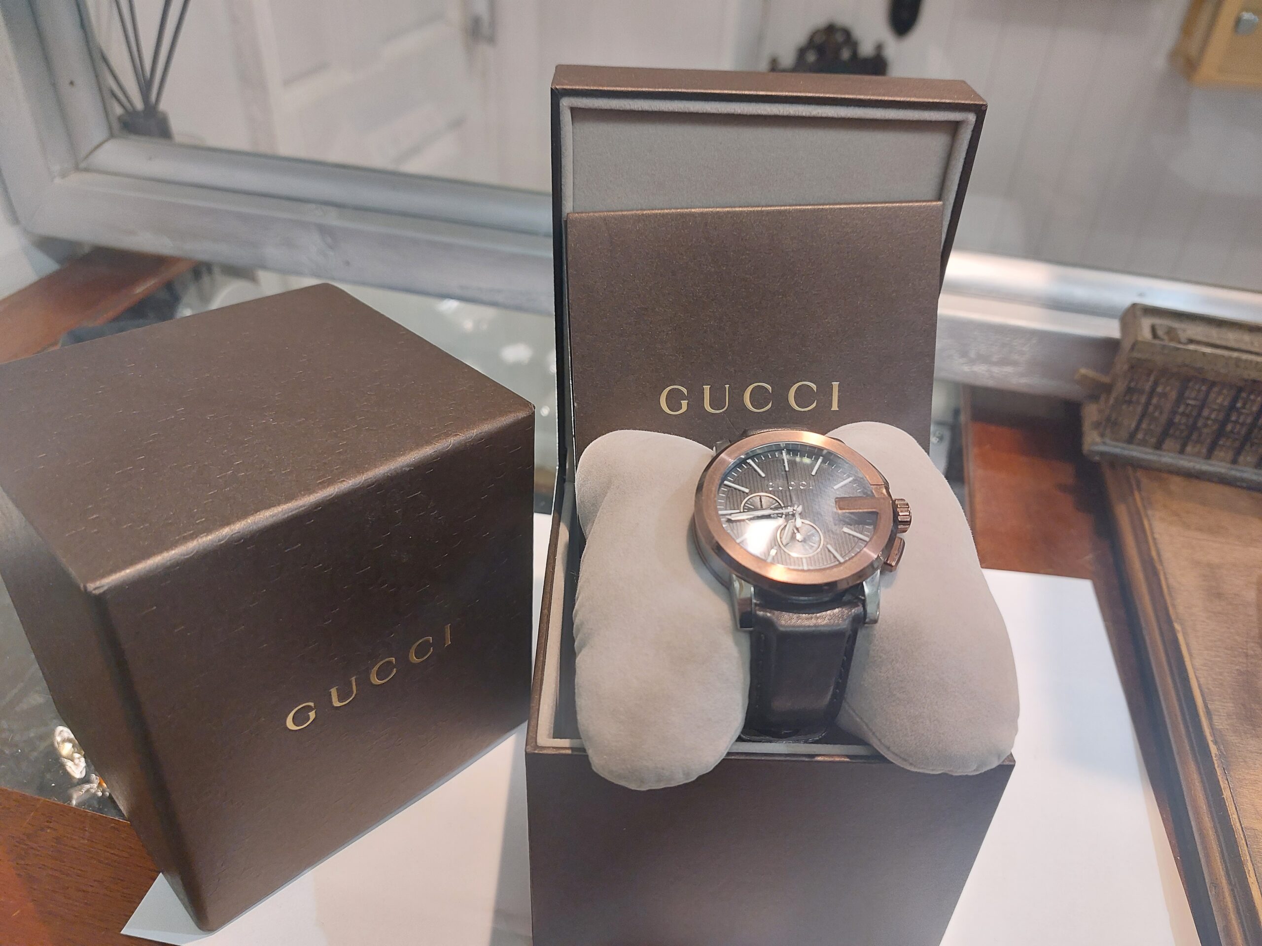 (New) Gucci G-Chronograph Rose gold/P watch 44mm quartz (Gucci retail £1.420) - Image 8