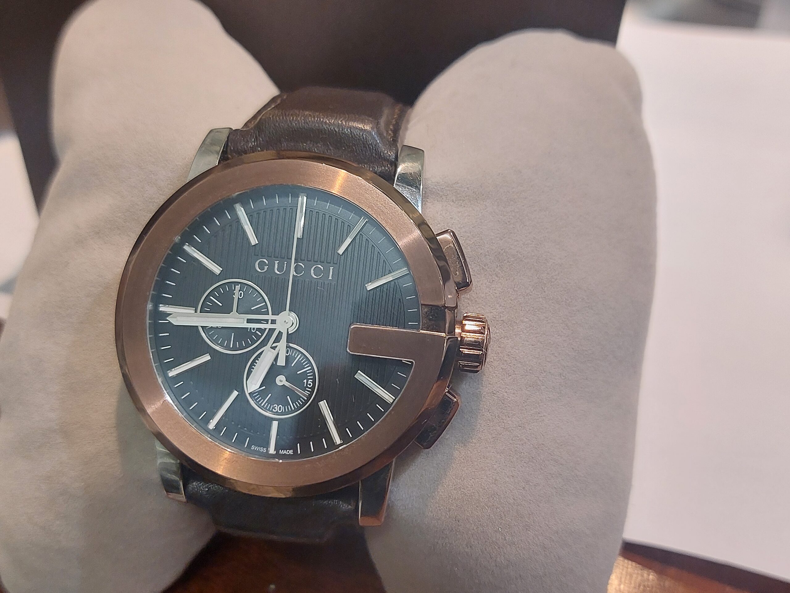 (New) Gucci G-Chronograph Rose gold/P watch 44mm quartz (Gucci retail £1.420)