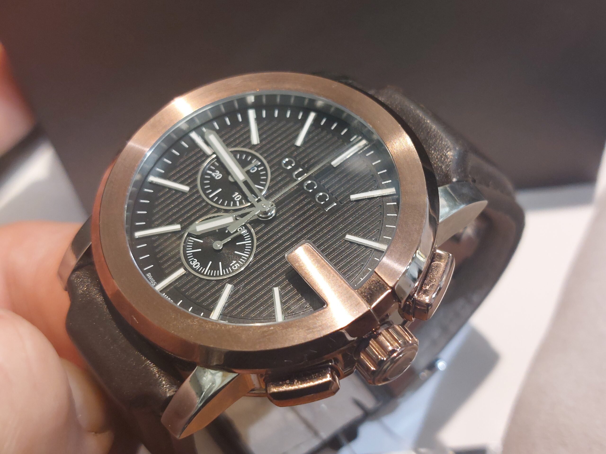 (New) Gucci G-Chronograph Rose gold/P watch 44mm quartz (Gucci retail £1.420) - Image 4