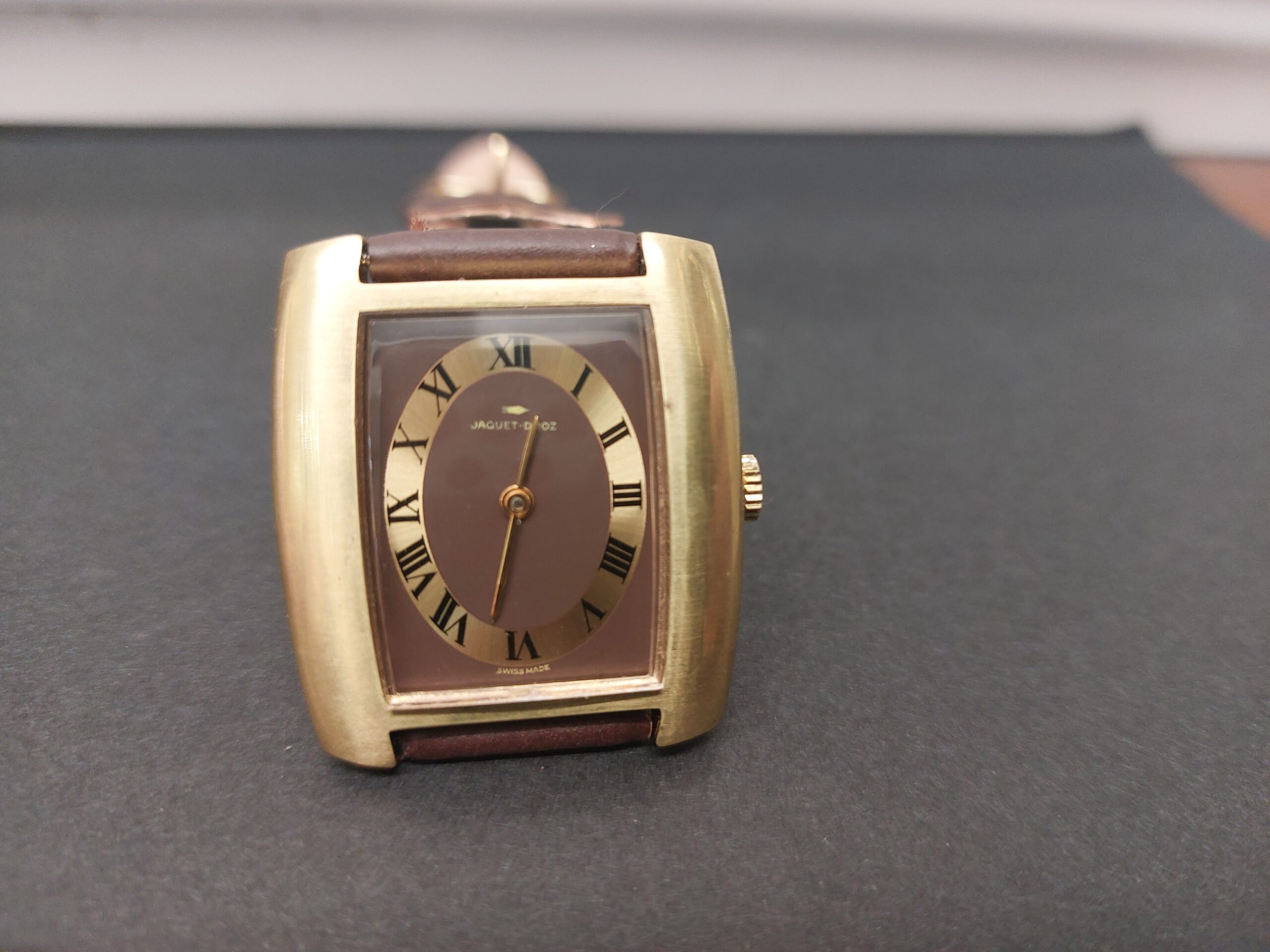 Early 1970s Gents Jaquet Droz big Barrel shaped manual movement NOS ( Boxed )