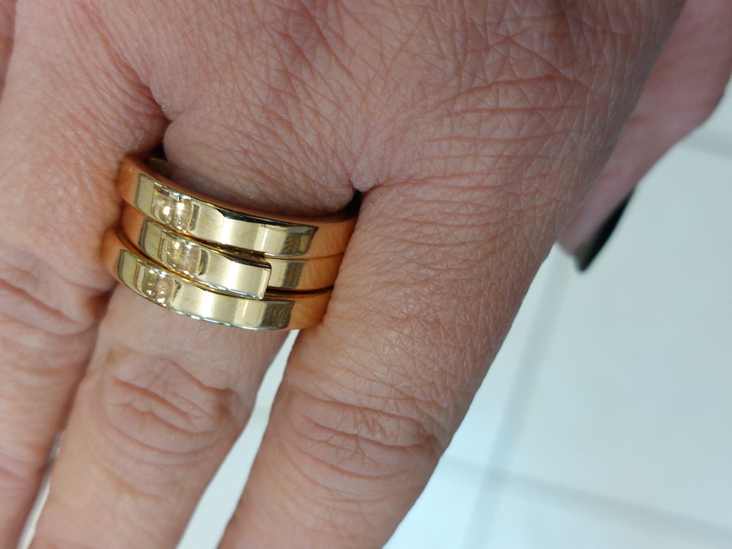 Unisex 18ct R/Gold & Natural Diamonds Bobby White Ring/Pendant-Stunning! - Image 3