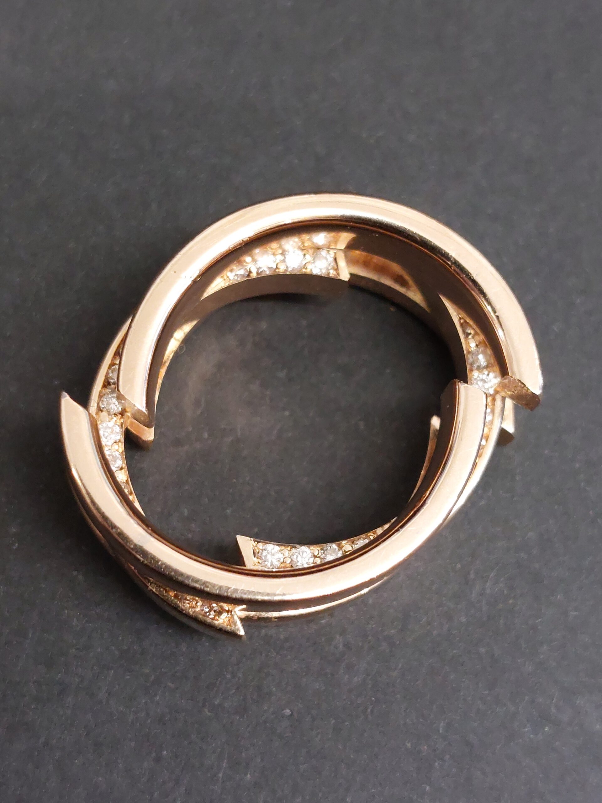 Unisex 18ct R/Gold & Natural Diamonds Bobby White Ring/Pendant-Stunning! - Image 7