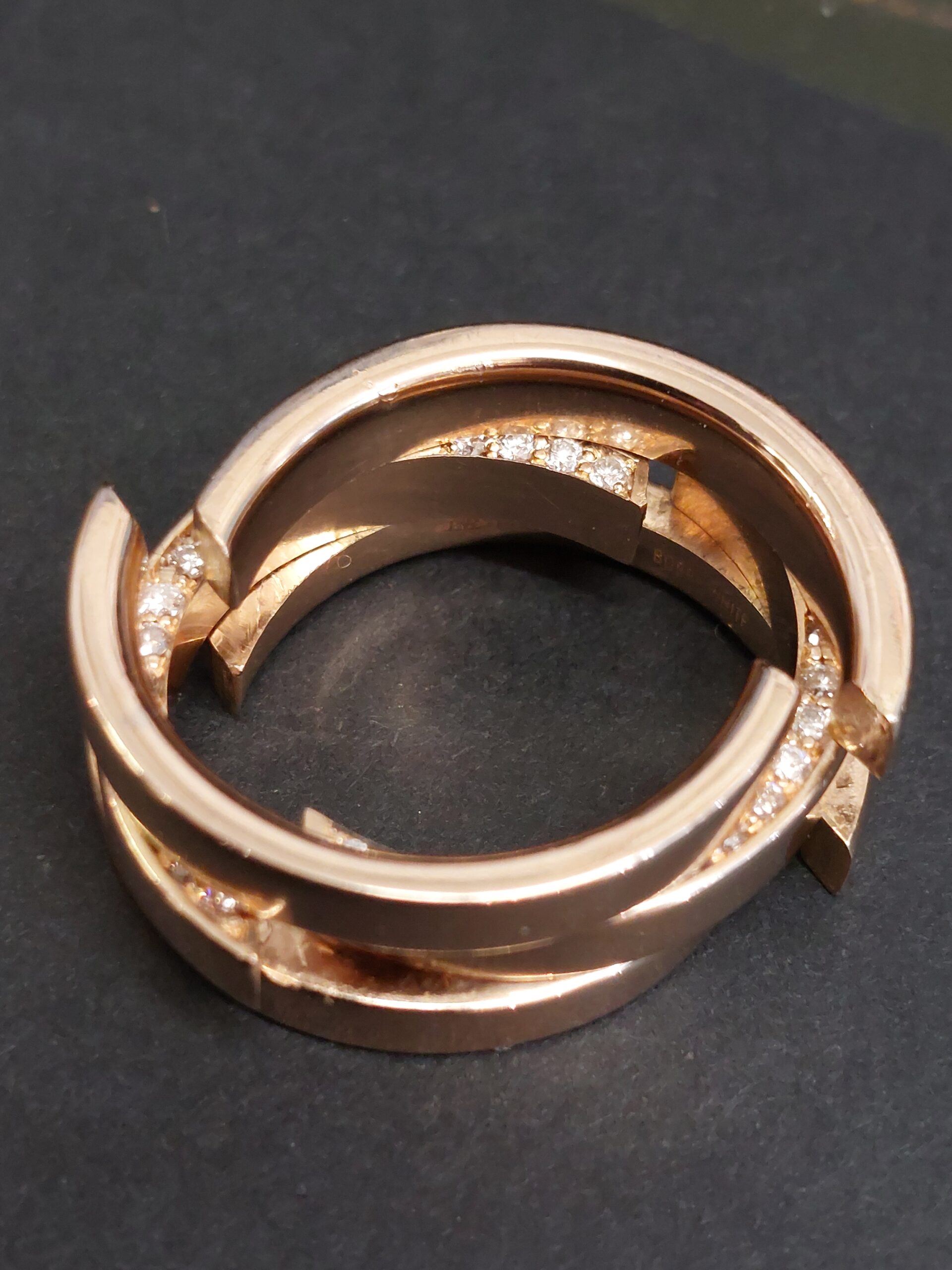 Unisex 18ct R/Gold & Natural Diamonds Bobby White Ring/Pendant-Stunning! - Image 8