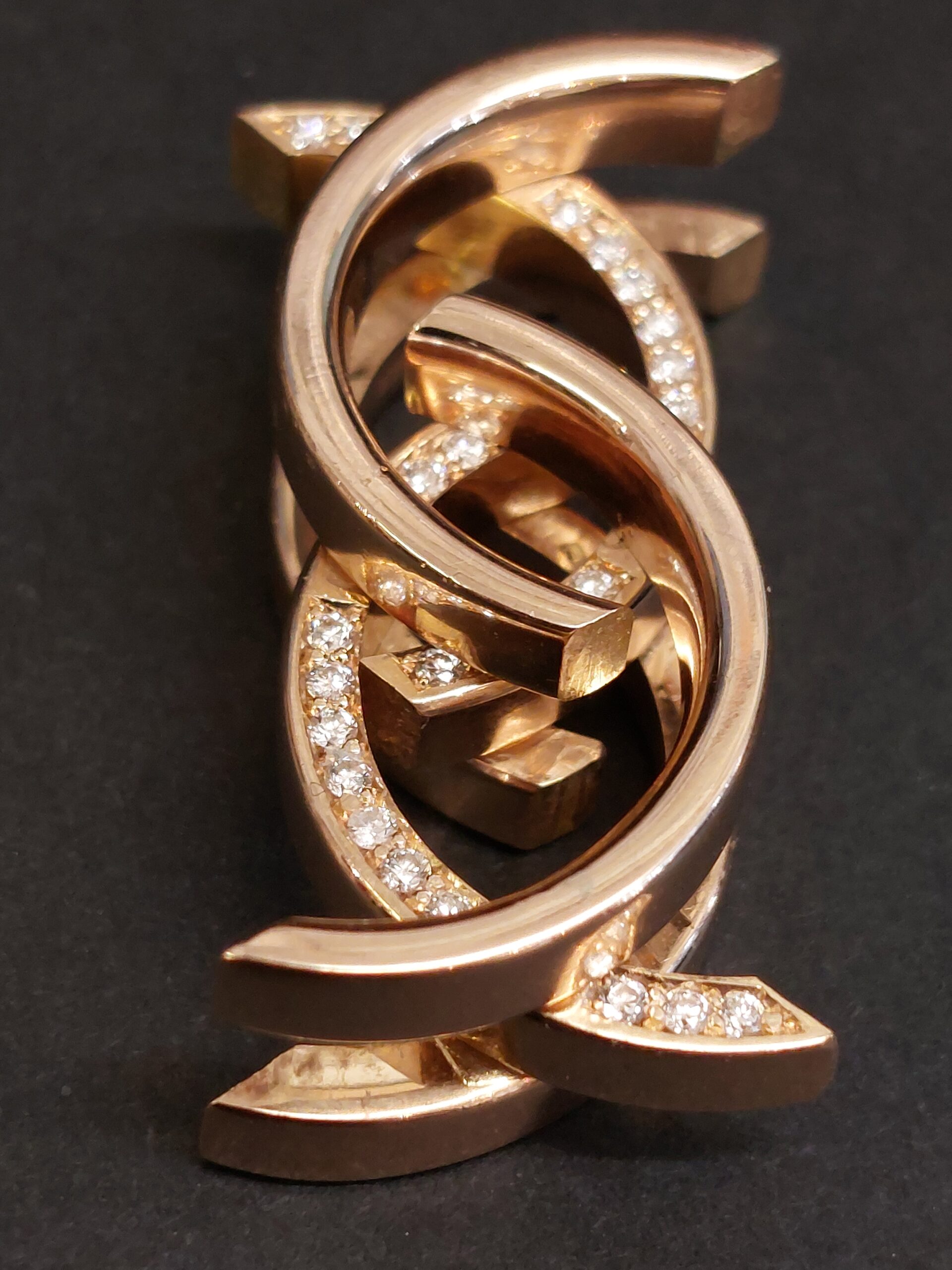 Unisex 18ct R/Gold & Natural Diamonds Bobby White Ring/Pendant-Stunning! - Image 12