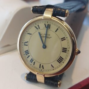 Large 30mm Cartier solid 18ct yellow gold Vendome ( beautiful & original Box )