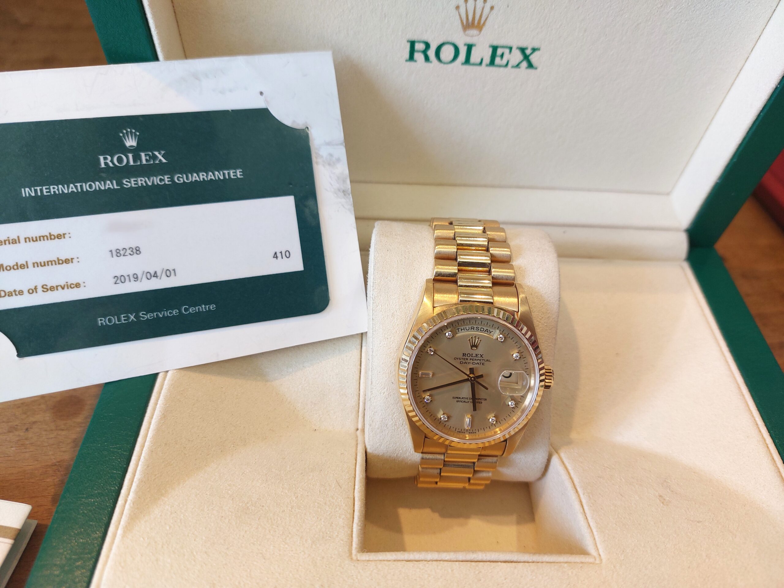 Rolex Oyster 36mm day date ref 18238 factory diamond dial Lovely watch full set - Image 7