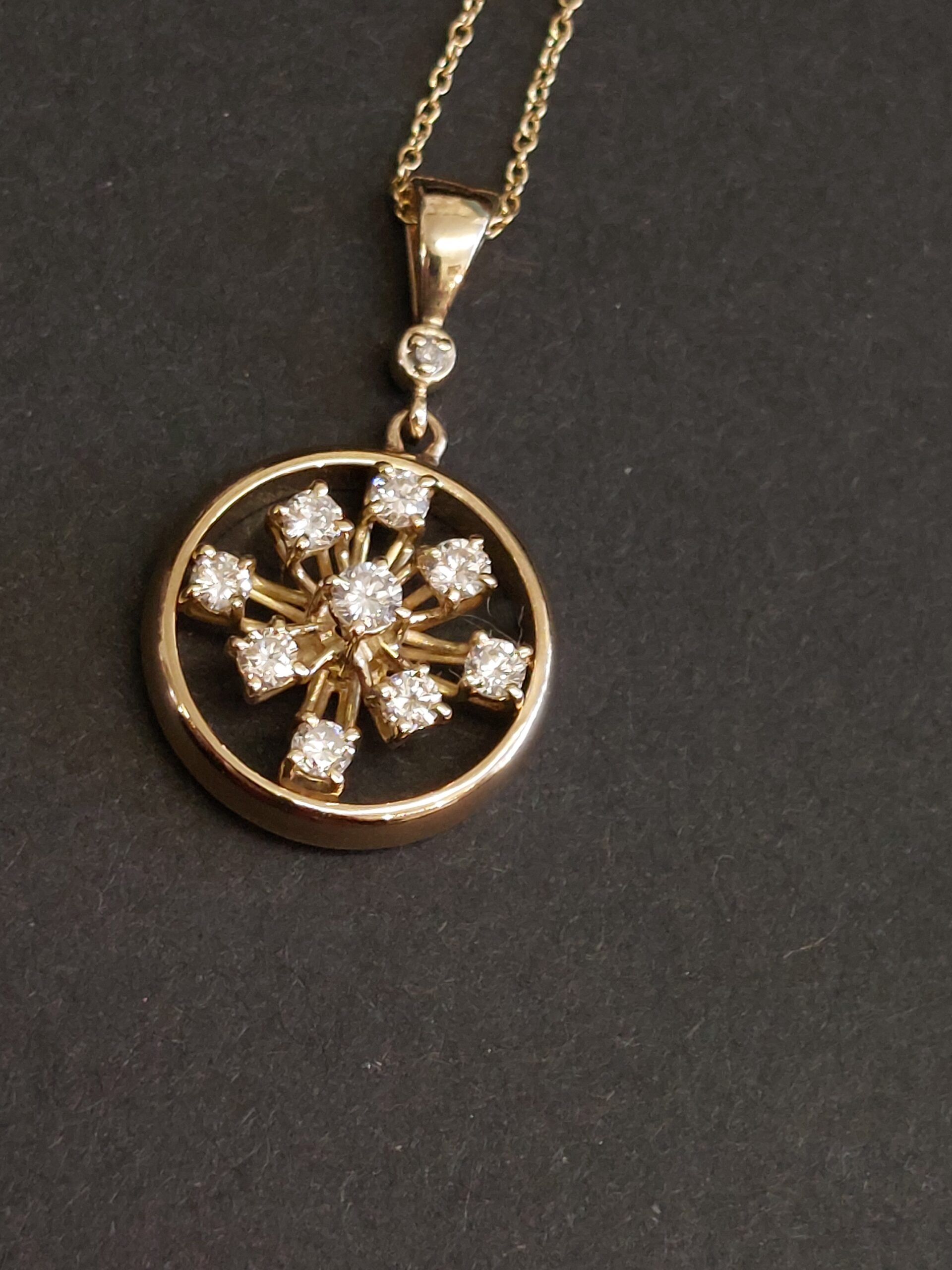 Bespoke 18ct Yellow Gold and Natural Diamond 'Starburst' Pendant - beautiful!!! - Image 8