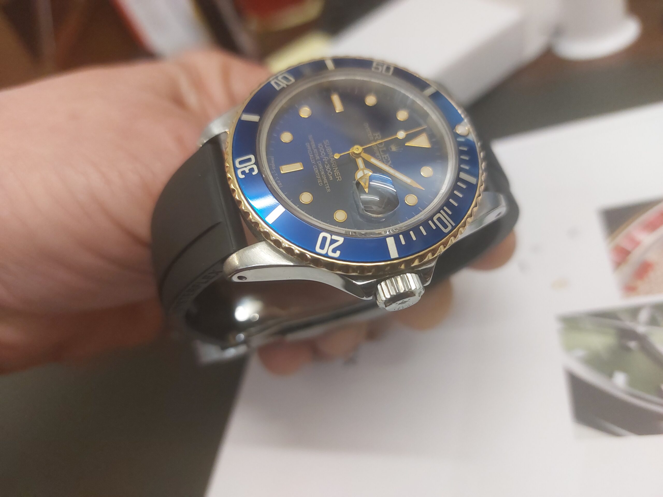 Rolex Sub mariner 16803 1987 Bluesy on Oysterflex ( beauty & the cheapest in UK - Image 15