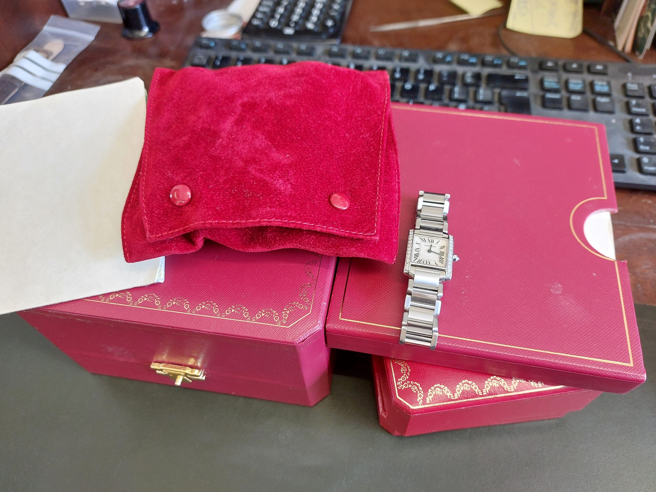 Ladies Cartier Tank Francaise 2384 Diamond set, box & papers ( Lovely watch ) - Image 8