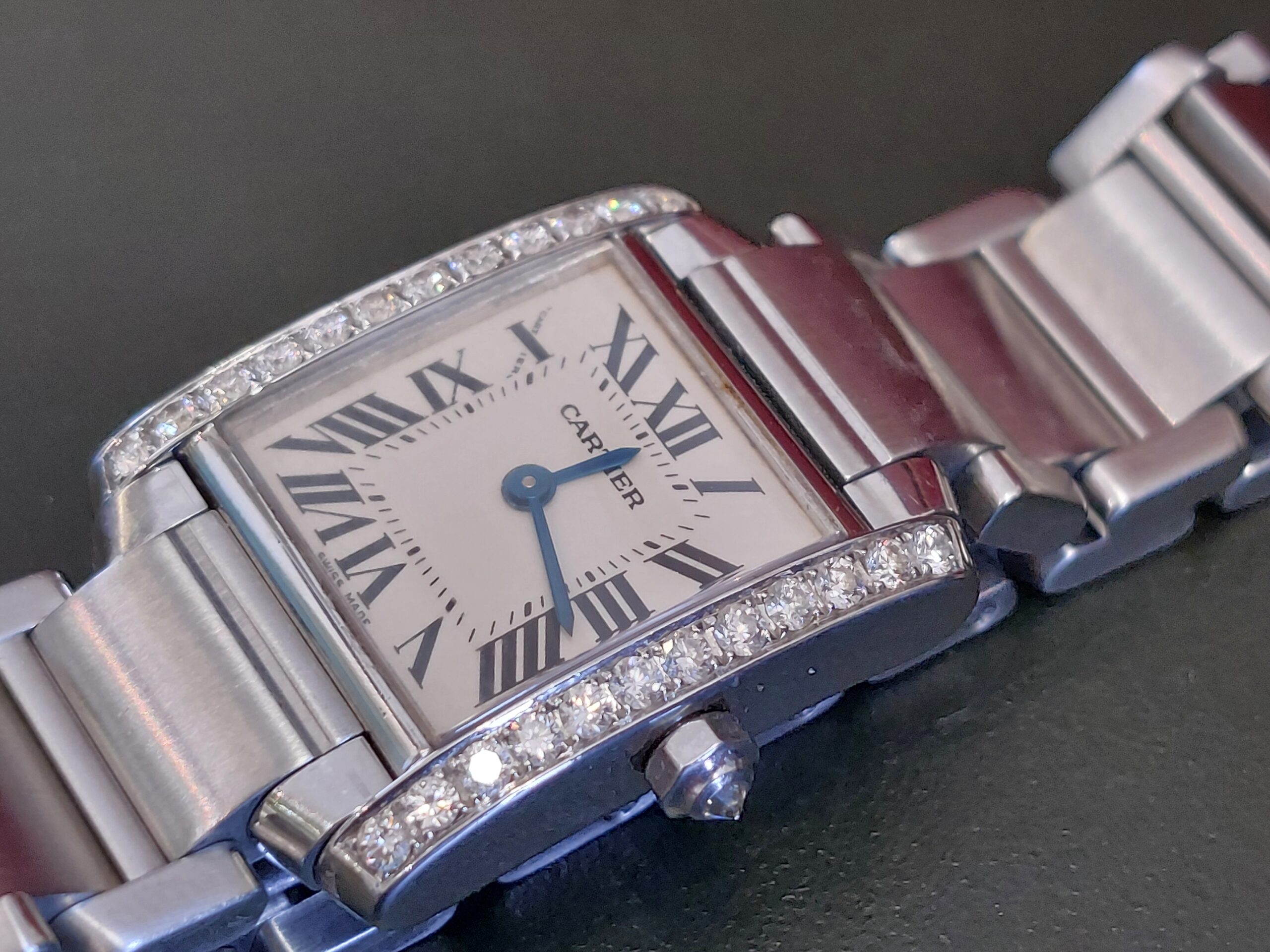 Ladies Cartier Tank Francaise 2384 Diamond set, box & papers ( Lovely watch ) - Image 4