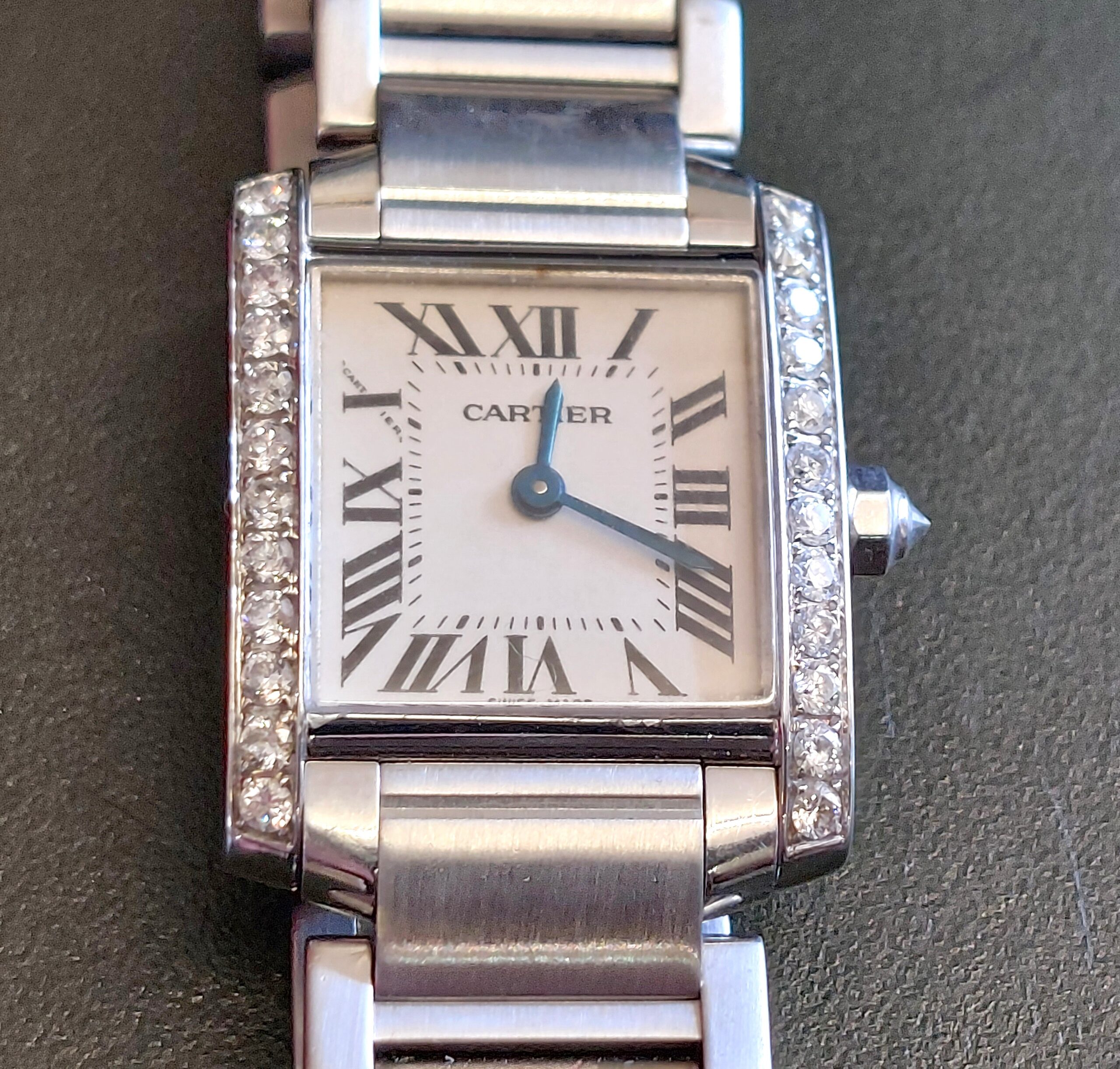 Ladies Cartier Tank Francaise 2384 Diamond set, box & papers ( Lovely watch ) - Image 3