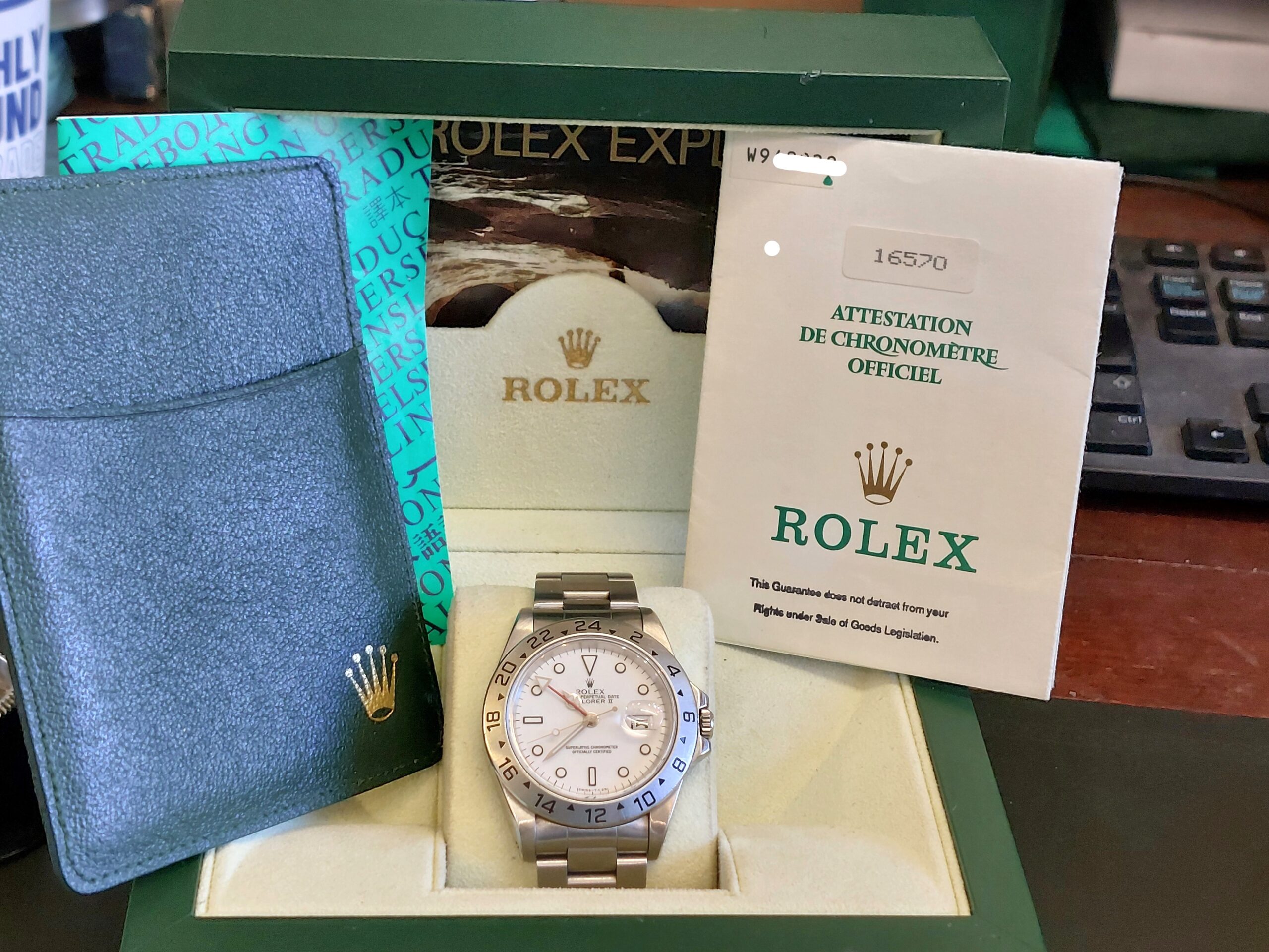 Rolex EXPLORER II Ref:16570 1997 early edition ( with full set a mint watch) - Image 9