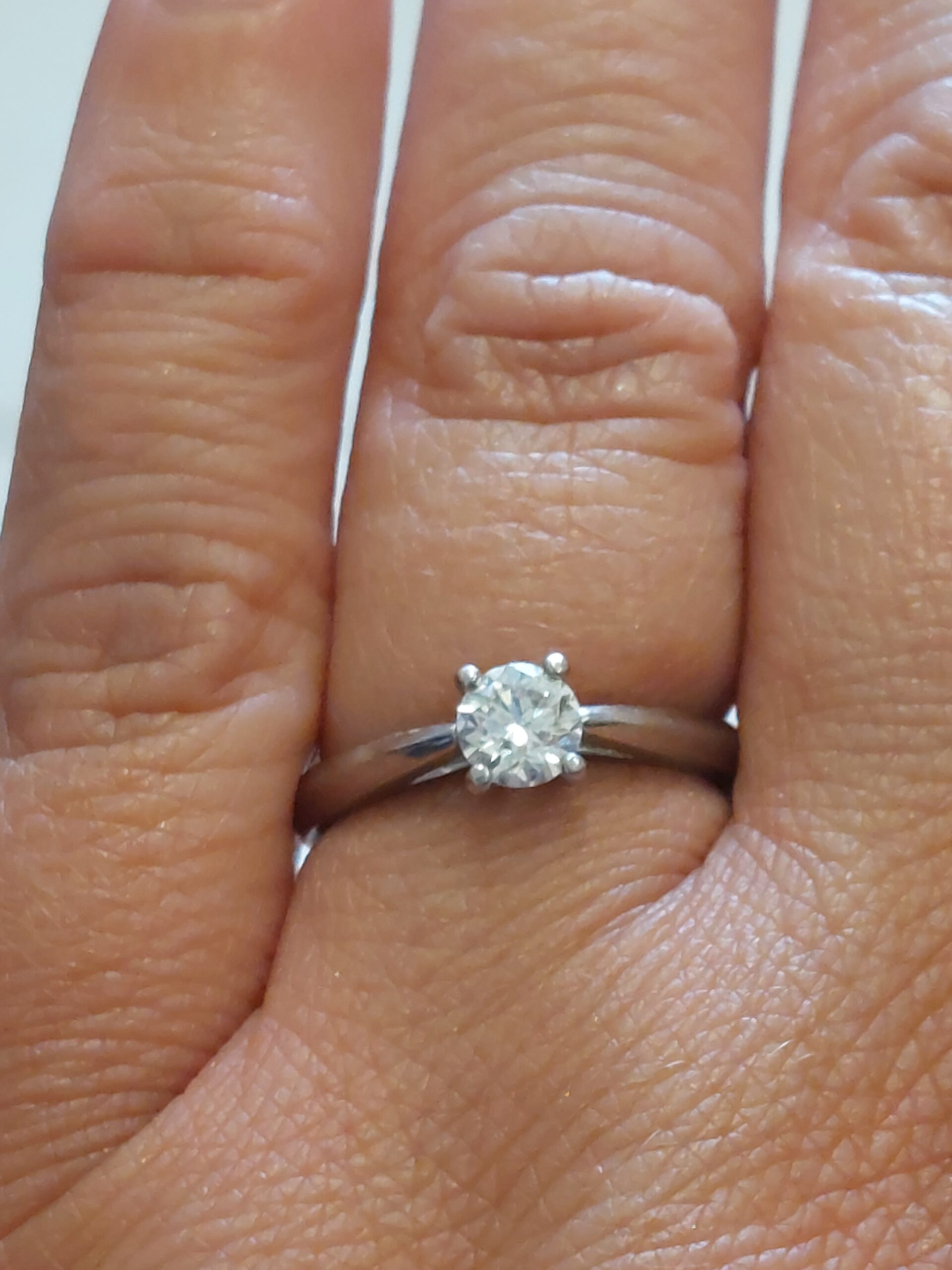 Platinum & Natural Round Brilliant Diamond Solitaire - Beautiful!!! - Image 5