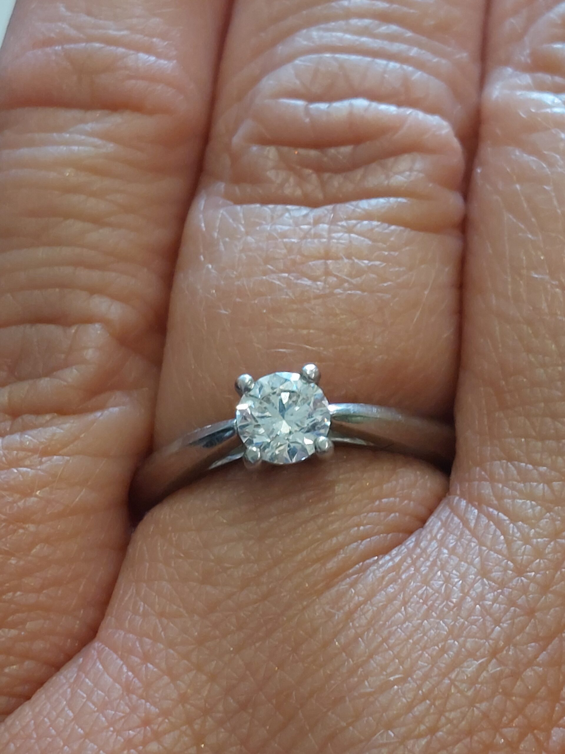 Platinum & Natural Round Brilliant Diamond Solitaire - Beautiful!!! - Image 6