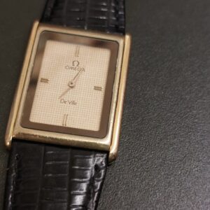 Omega Tank De Ville Ref: 1387 Quartz vintage 1987 Gold/P VGC working order