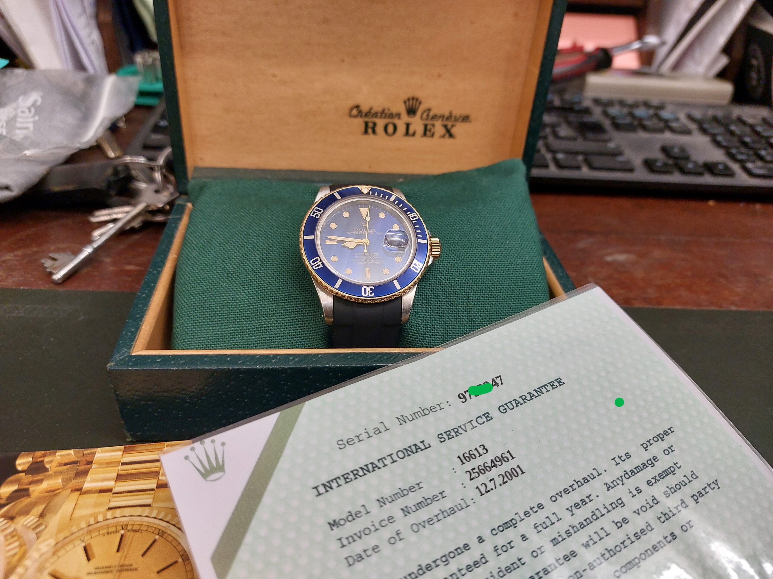 Rolex 16613 bluesy Sub-Mariner 1987 on a oysterflex ( cheapest in the uk ) - Image 2