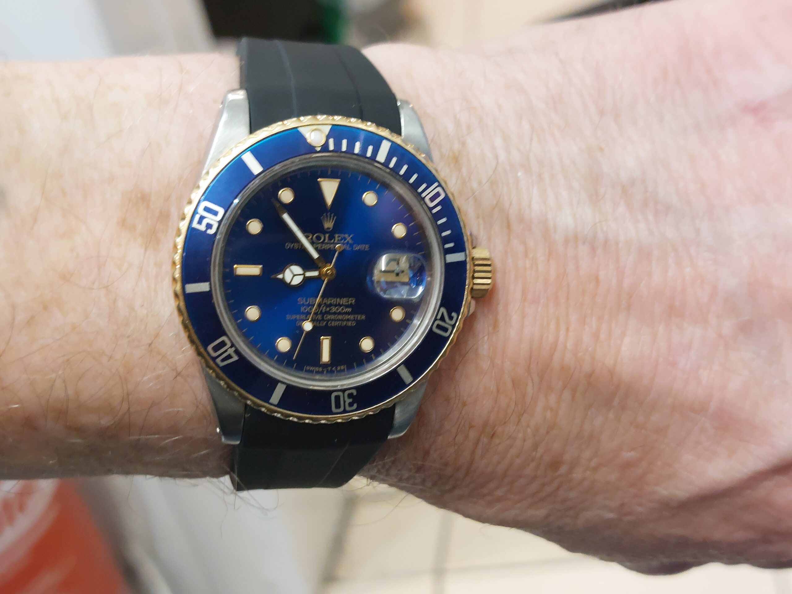 Rolex 16613 bluesy Sub-Mariner 1987 on a oysterflex ( cheapest in the uk ) - Image 13