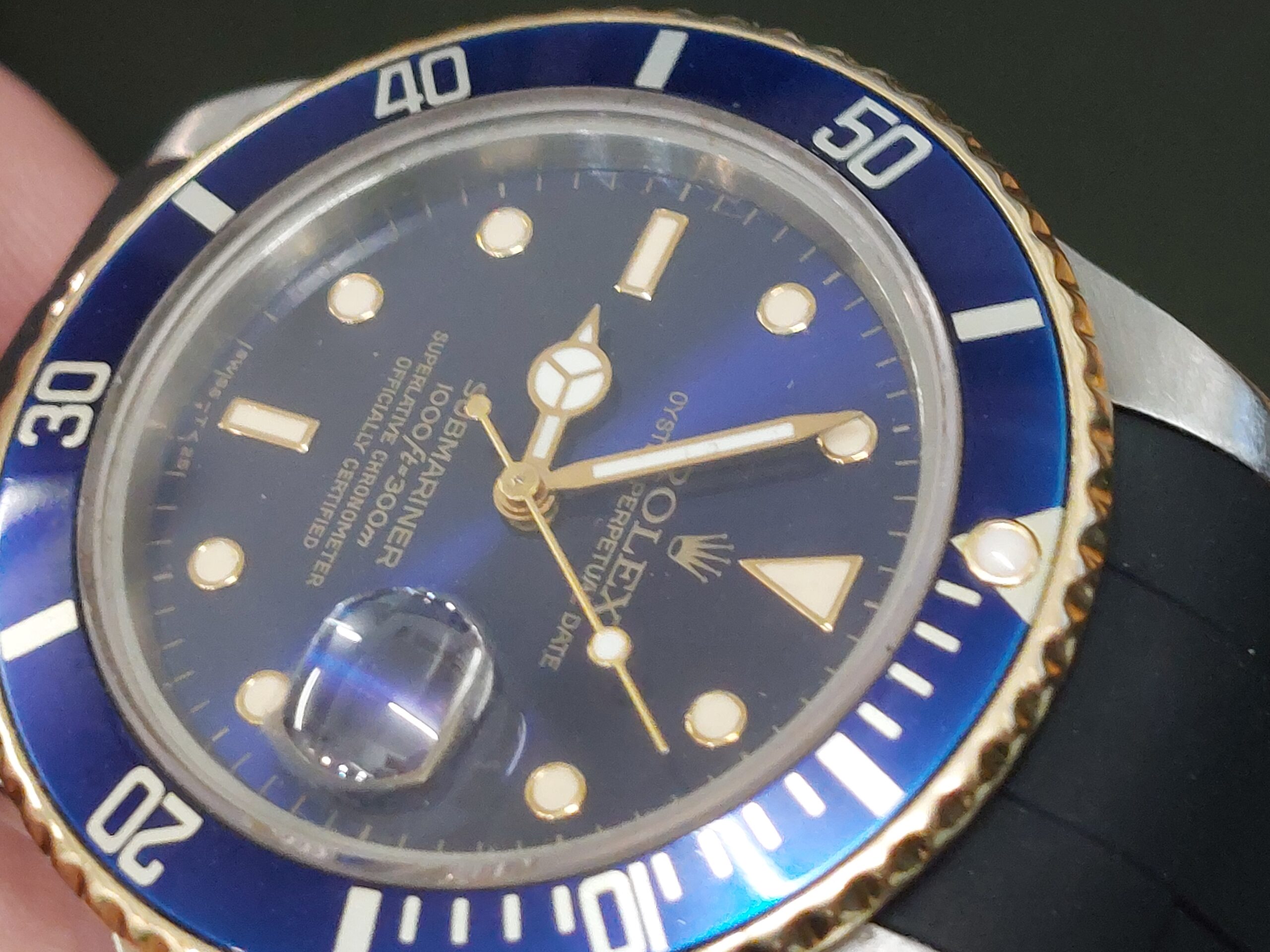 Rolex 16613 bluesy Sub-Mariner 1987 on a oysterflex ( cheapest in the uk ) - Image 6