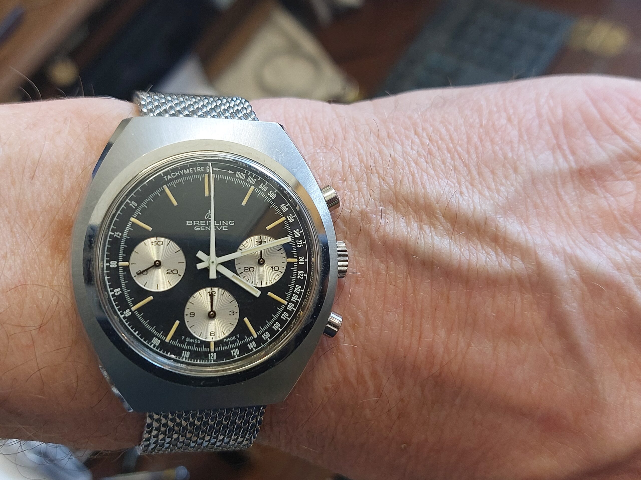 Vintage Breitling 1973 1450 chronograph stunning condition working perfectly - Image 3
