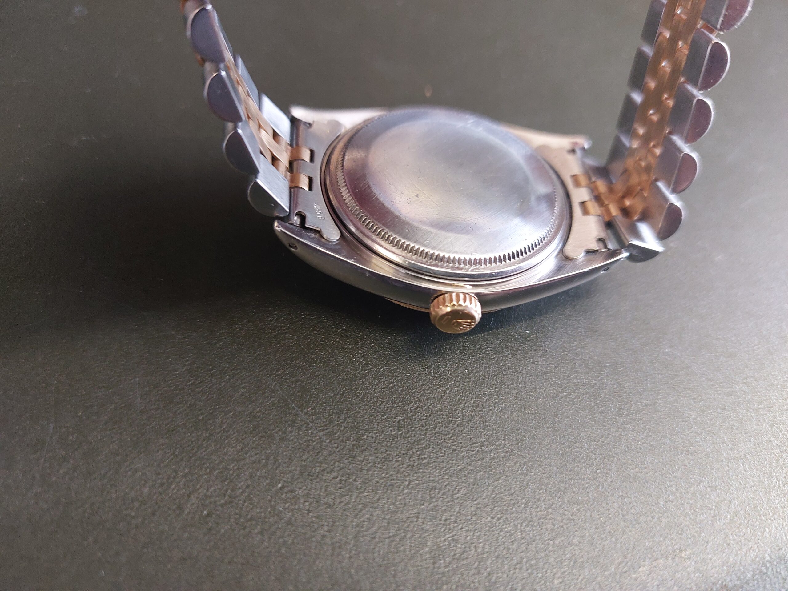 1962 1600 bimetal Date-just 1560 cal Butterfly movement, Pie Pan dial, Coffin box - Image 7