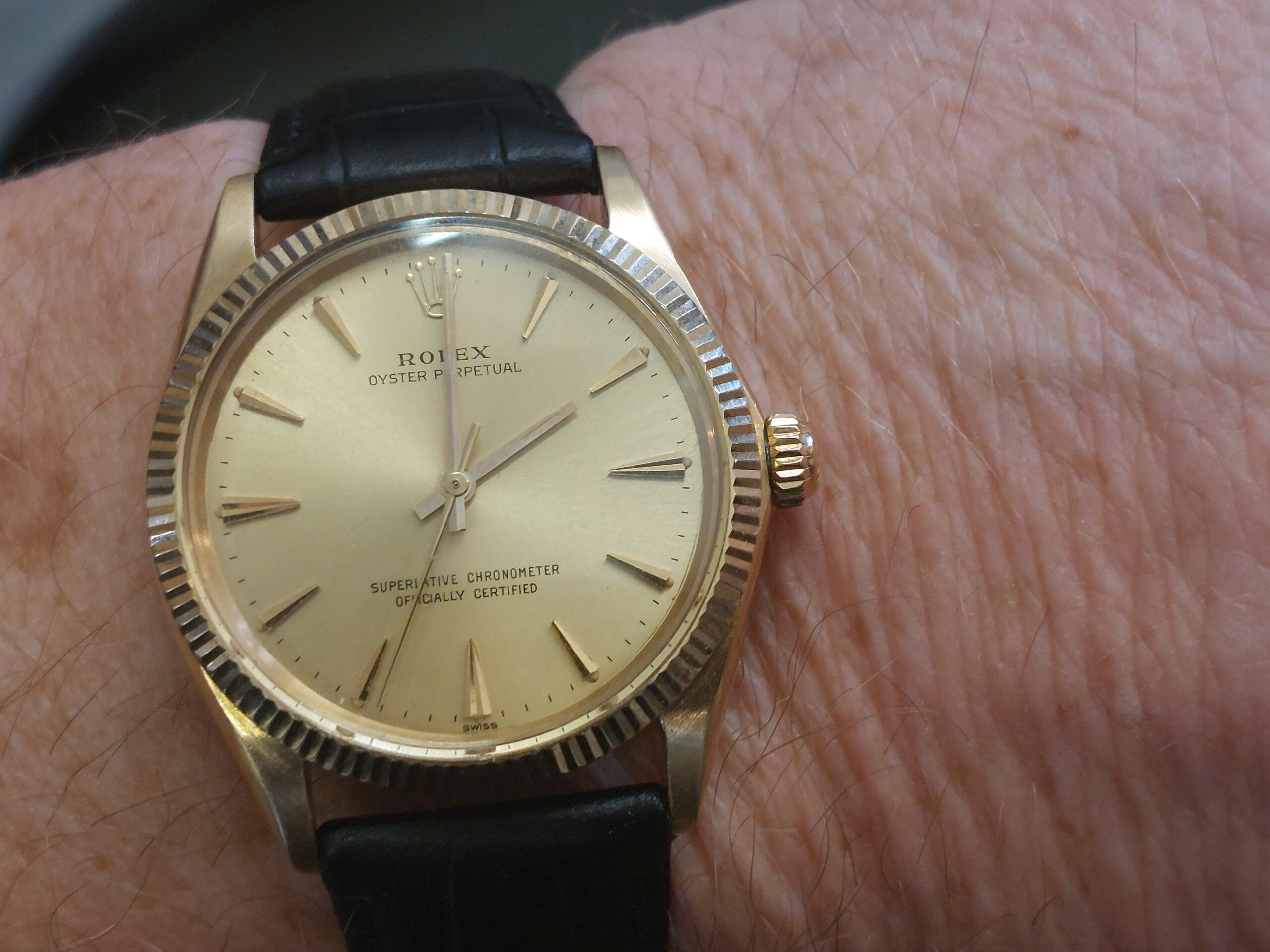 Rolex 1005 Oyster perpetual 1966 18ct gold ( Lovely original vintage Rolex )