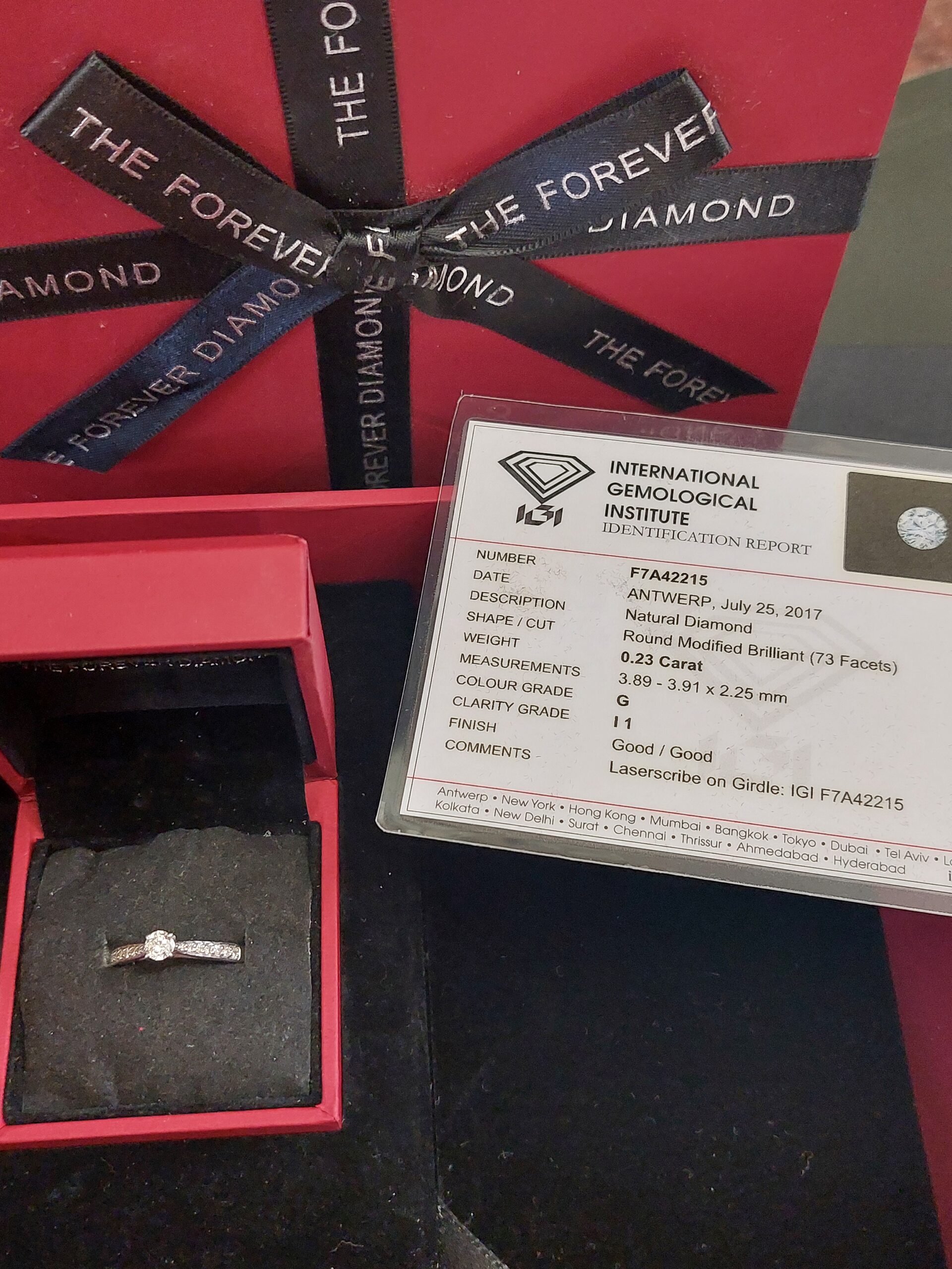 Forever Diamond Platinum Solitaire with Diamond Set Shoulders - Image 4
