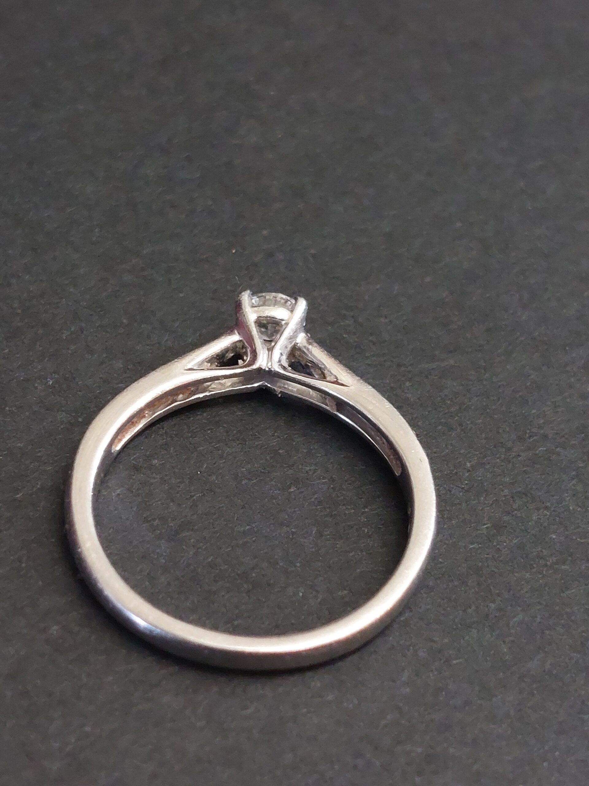 Forever Diamond Platinum Solitaire with Diamond Set Shoulders - Image 6