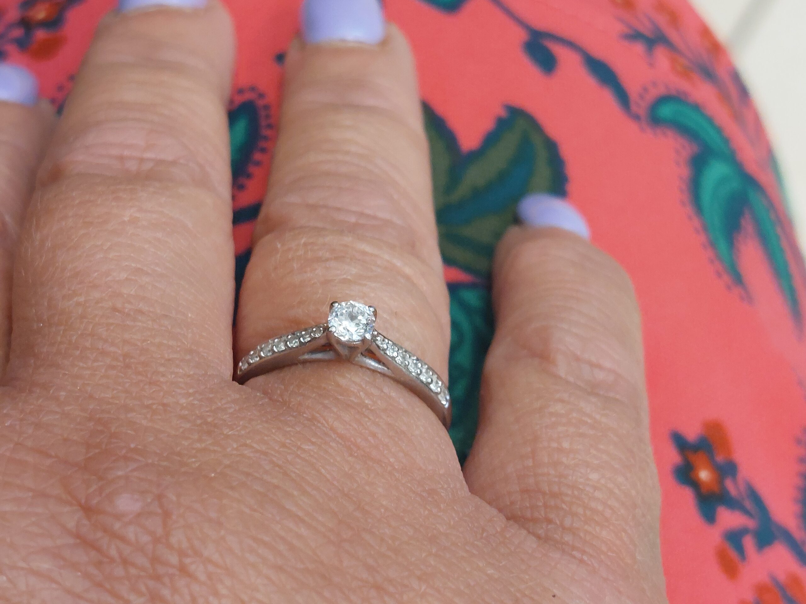 Forever Diamond Platinum Solitaire with Diamond Set Shoulders - Image 10