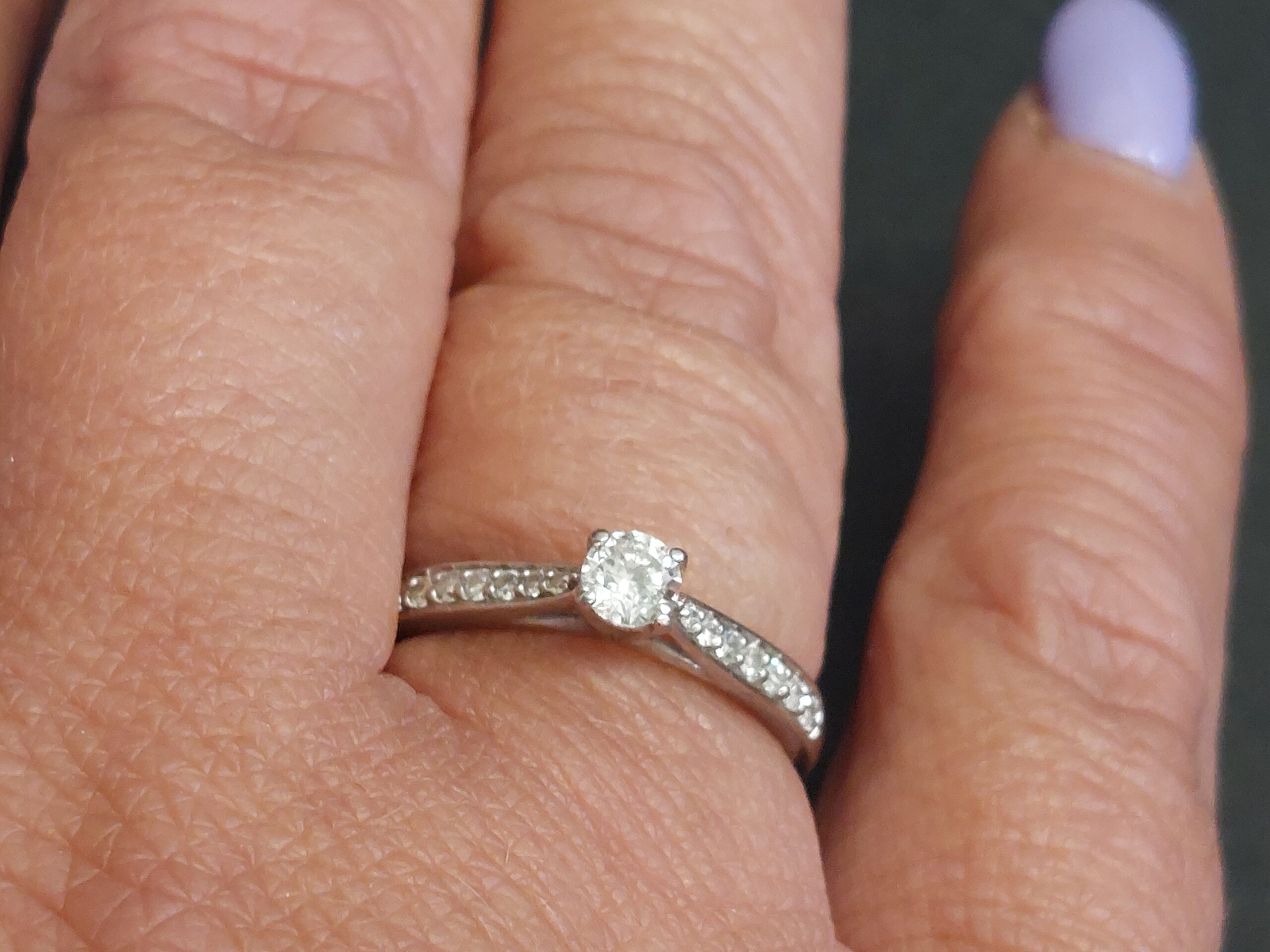 Forever Diamond Platinum Solitaire with Diamond Set Shoulders - Image 11