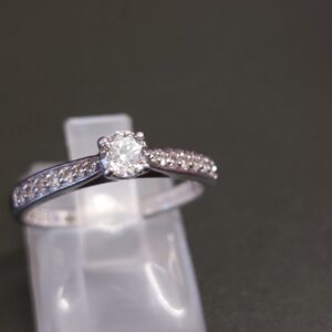 Forever Diamond Platinum Solitaire with Diamond Set Shoulders