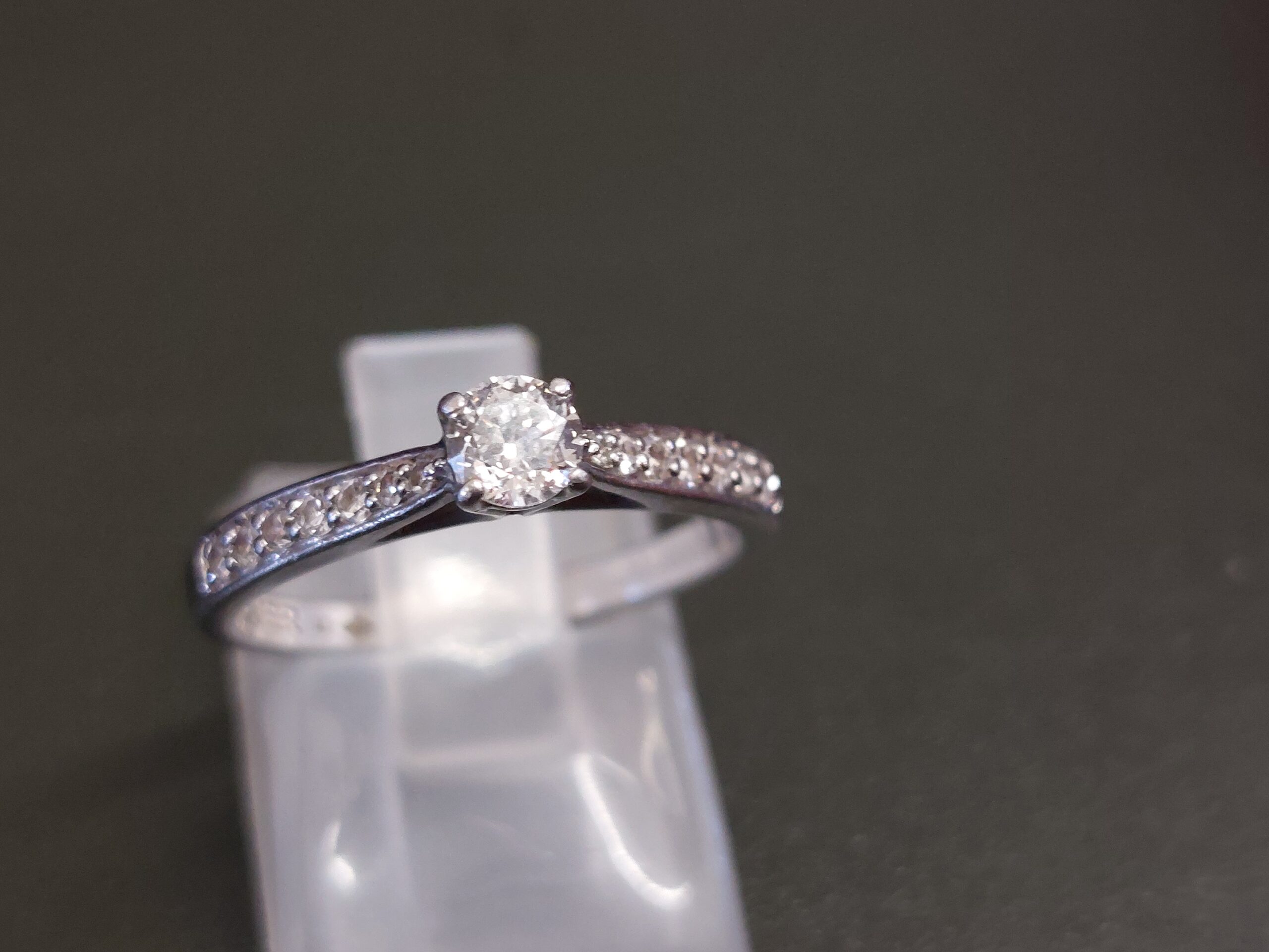 Forever Diamond Platinum Solitaire with Diamond Set Shoulders
