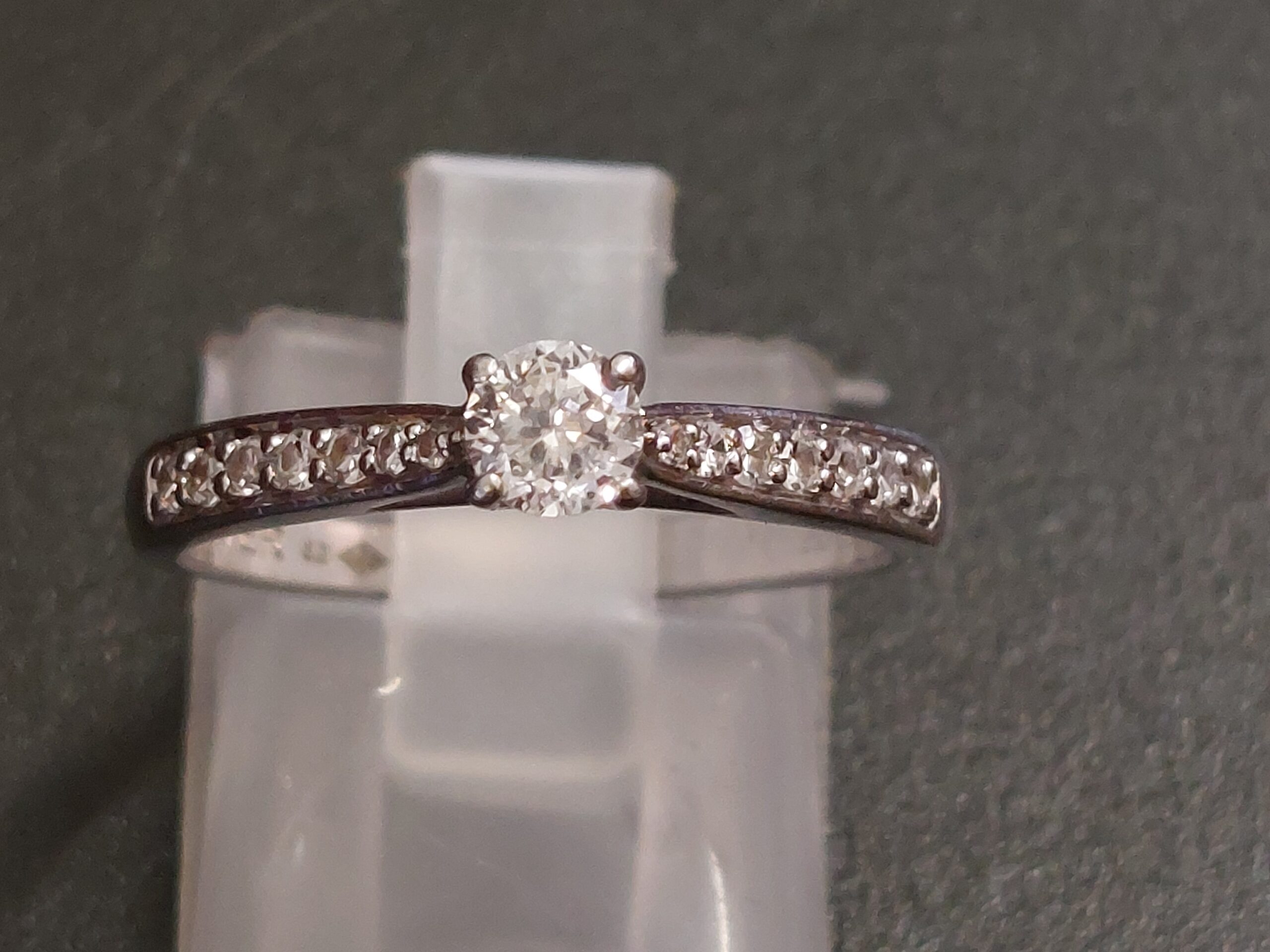 Forever Diamond Platinum Solitaire with Diamond Set Shoulders - Image 12