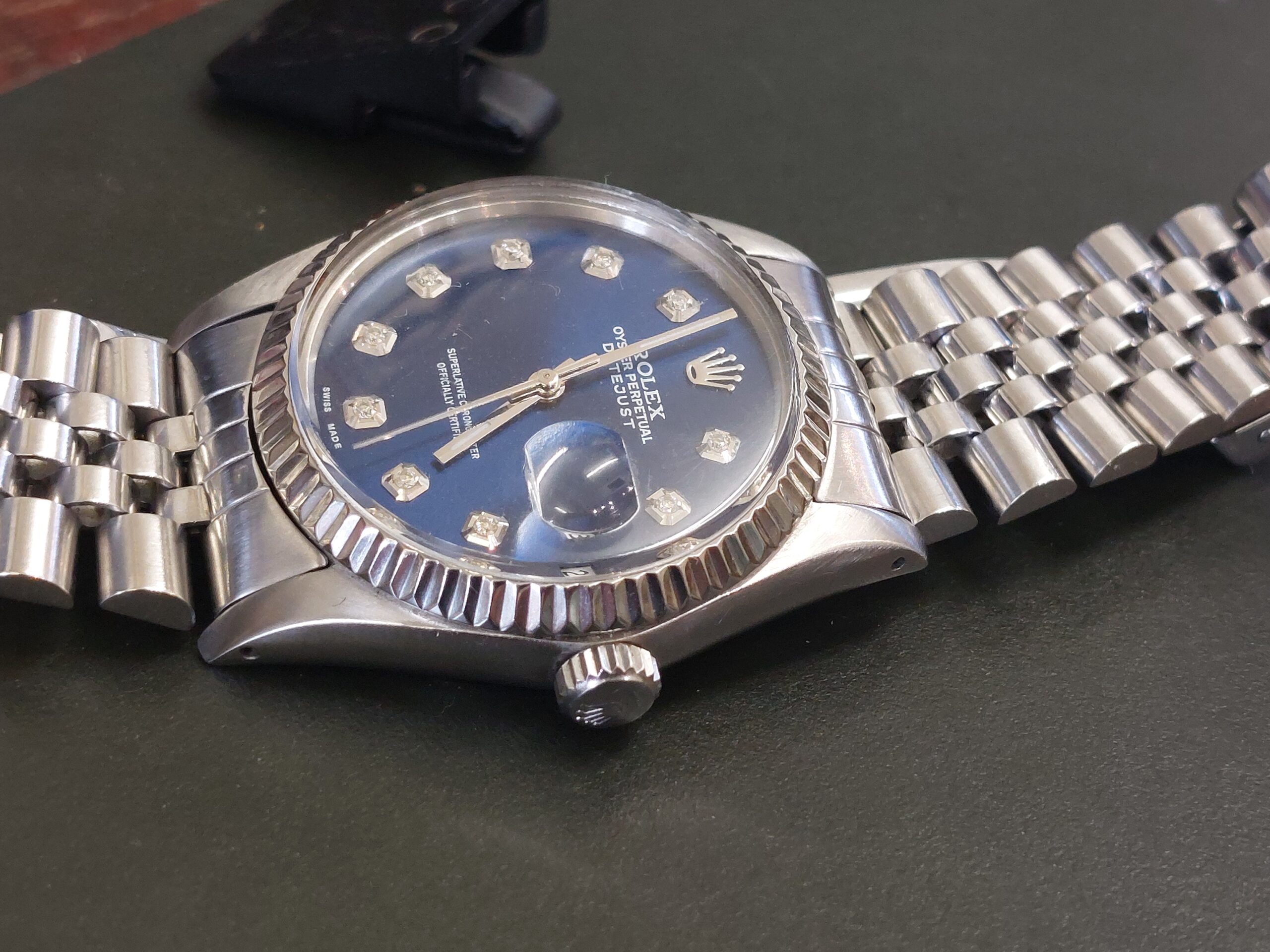 Rolex Date-just Ref: 16014 36mm 1984 with factory blue diamond dial ( nice watch - Image 5