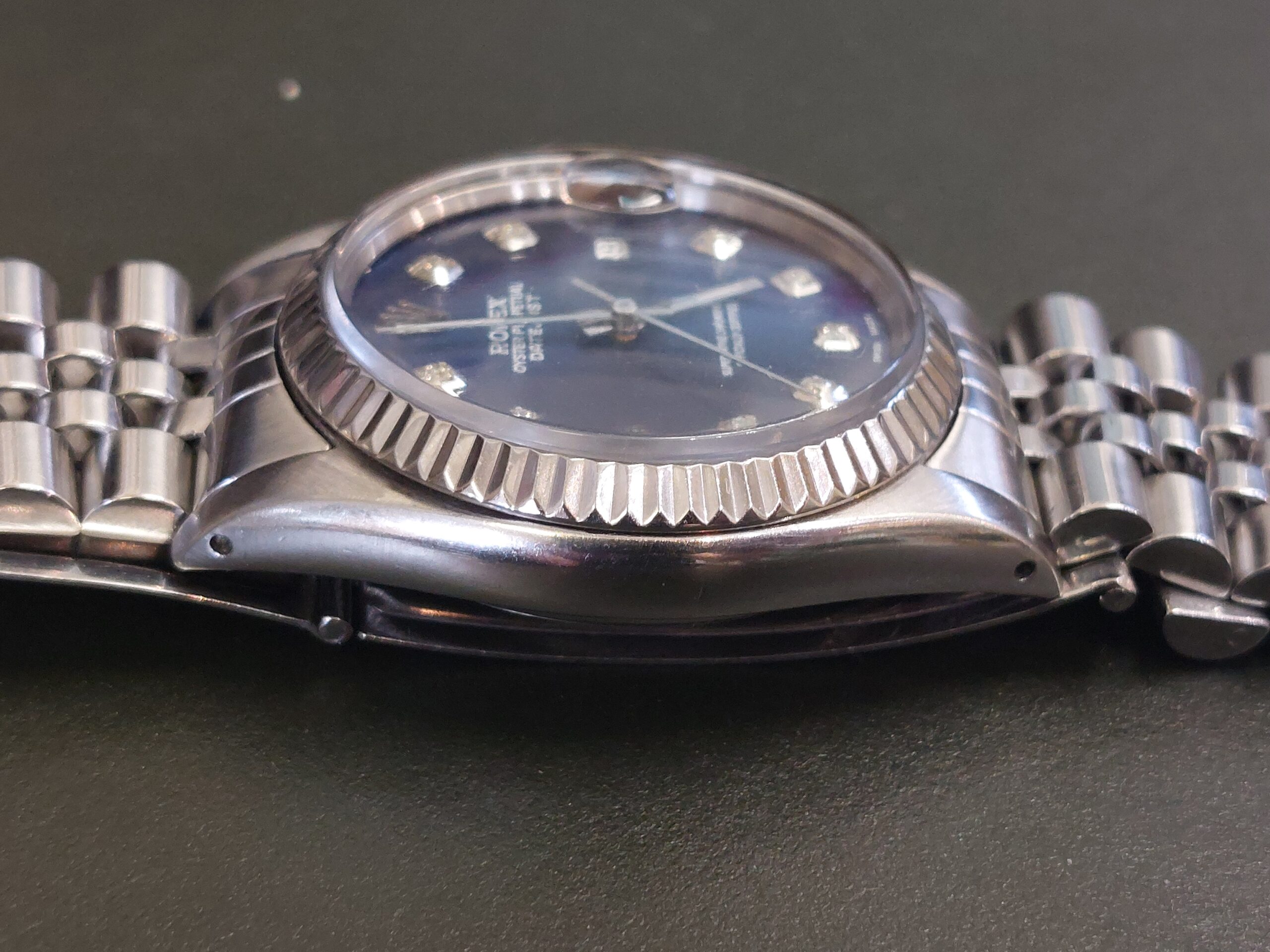 Rolex Date-just Ref: 16014 36mm 1984 with factory blue diamond dial ( nice watch - Image 4